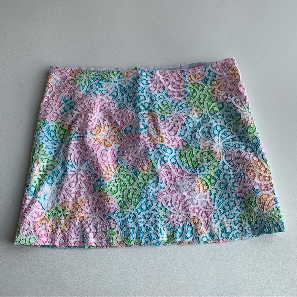 Lilly Pulitzer Tate Skirt Resort White Salisbury Lace Short Preppy Size 4